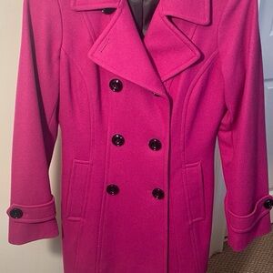 Anne Klein Chic Pink Double-Breasted Coat